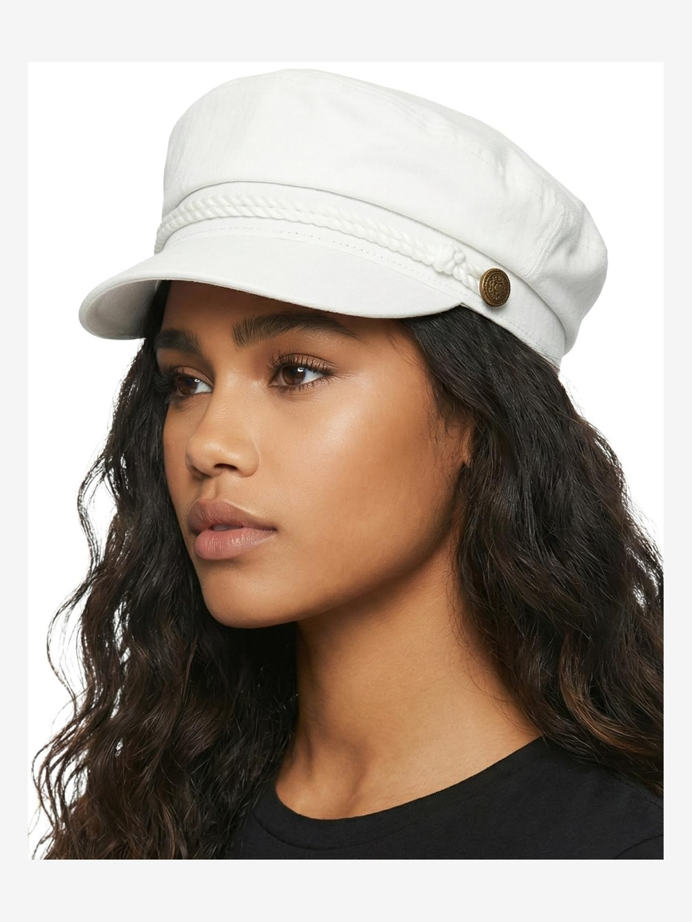 Greek Fisherman Newsboy Cap, Cotton Captains Bakerboy Hat | White | Size OS